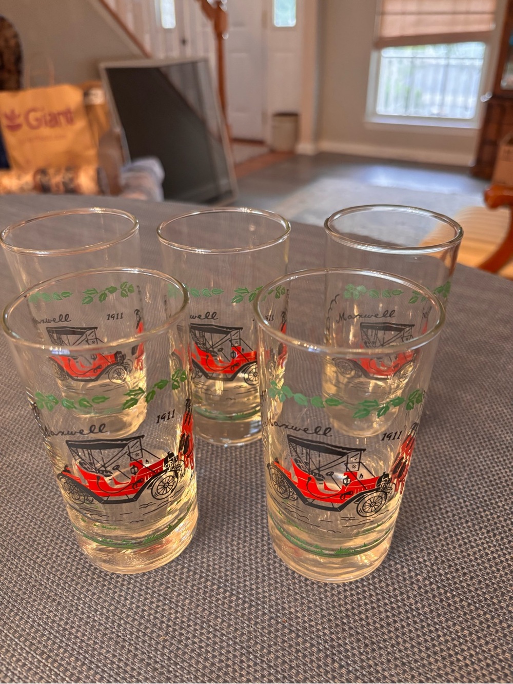 Vintage Libbey 1950’s Set of 5 For Maxwell 1911 drinking glasses perfect